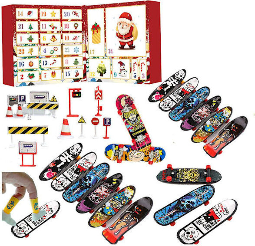 Fingerboard Overraskelsesboks Julekalender - 24 Dager Julenedtelling Overraskelsesgave til Barn