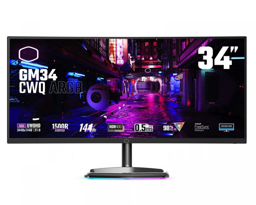 Gm34-Cwq Argb 34" Wqhd, Va, 144hz, Quantum Dot, Curved Gamingskjerm