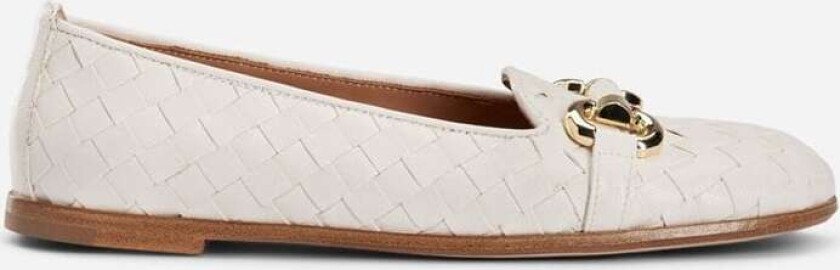Laura Bellariva Ballerina Loafer - Intreccio Burro Hvit 40