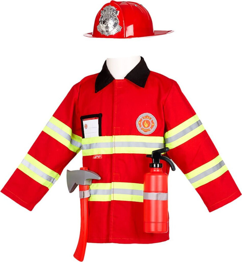 Kostymer - Brannmann - Rød - - 4-7 år (104-122) - Kostymer