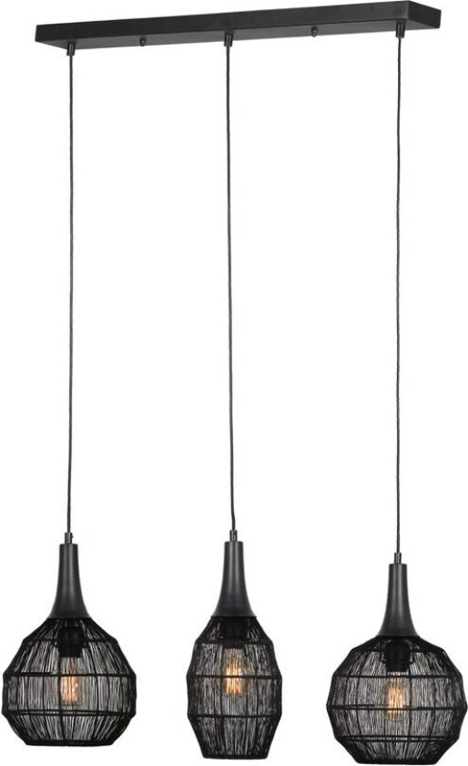 Taklampe Soraya - 3 lamper, Matt svart