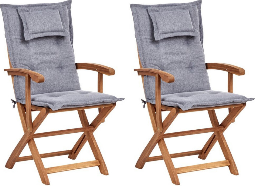 Hagestol sett med 2 Maui II - Lyst tre, grå