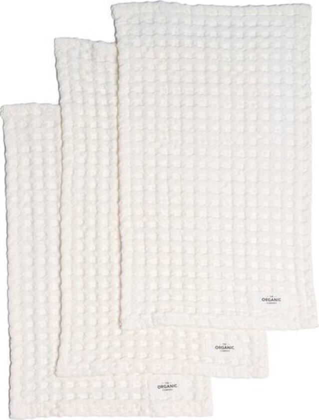 Big Waffle vaskeklut 25x40 cm 3 stk naturhvit
