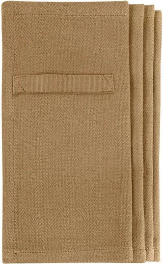 Serviett i bomull 20x20 cm 4 stk khaki