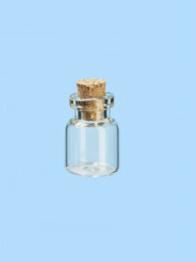 Bilde av Liten Glassflaske/Krukke med Lokk 16x22mm - 8 stk