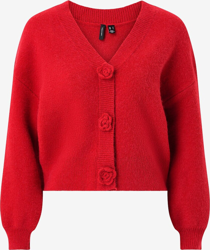 Kardigan vmCarrie LS Rose Knit Cardigan Exp - Rød