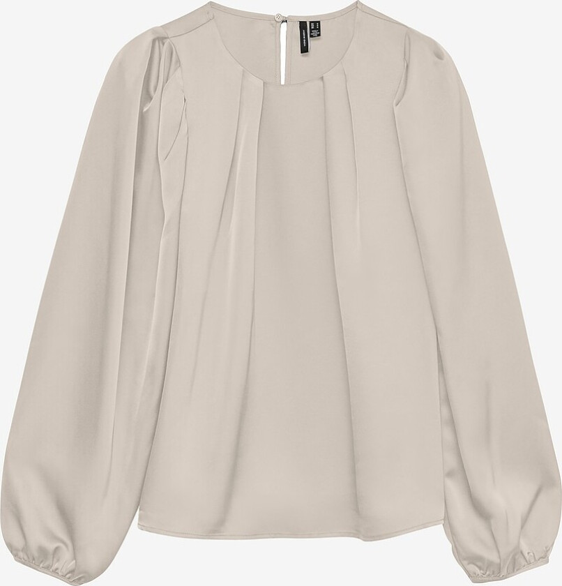 Topp vmVictorie LS O-neck Top Wvn Exp SB - Grå