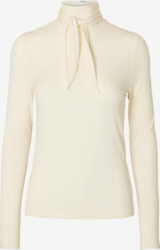 Topp slfLina Lano LS High Neck Top - Hvit