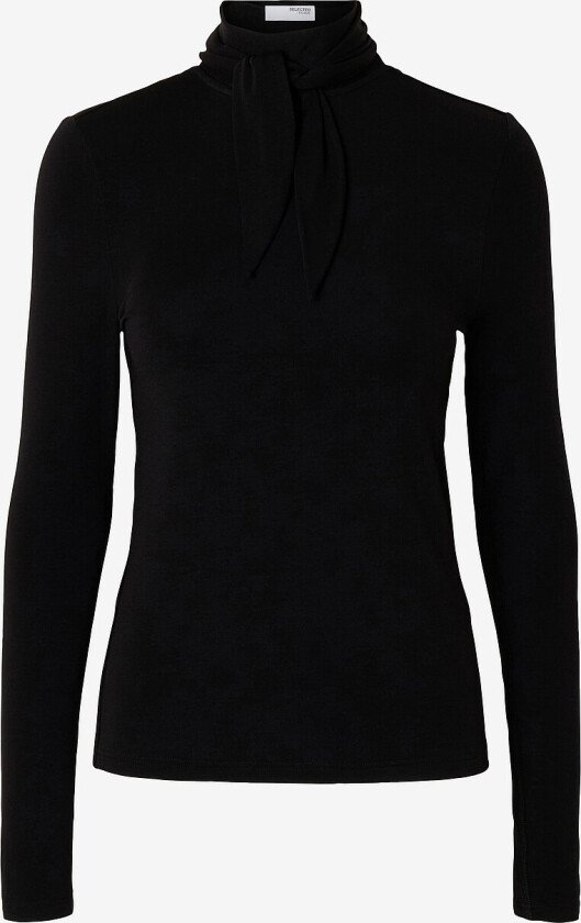 Topp slfLina Lano LS High Neck Top - Svart