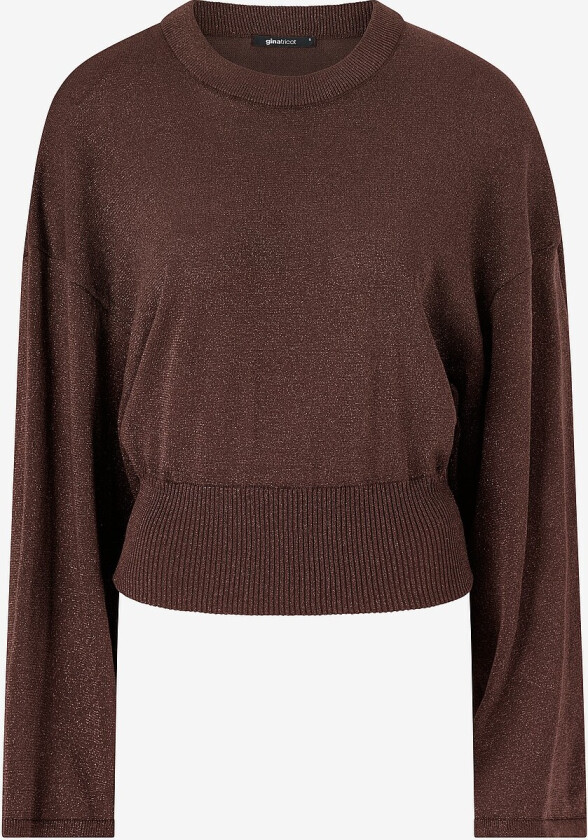 Topp Metallic Knitted Top - Brun