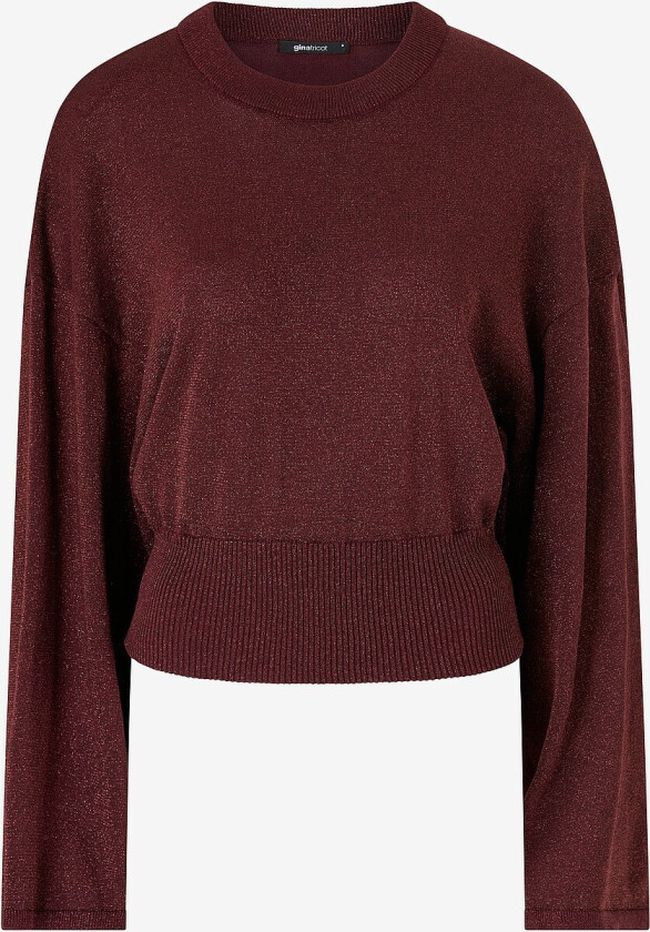 Topp Metallic Knitted Top - Rød