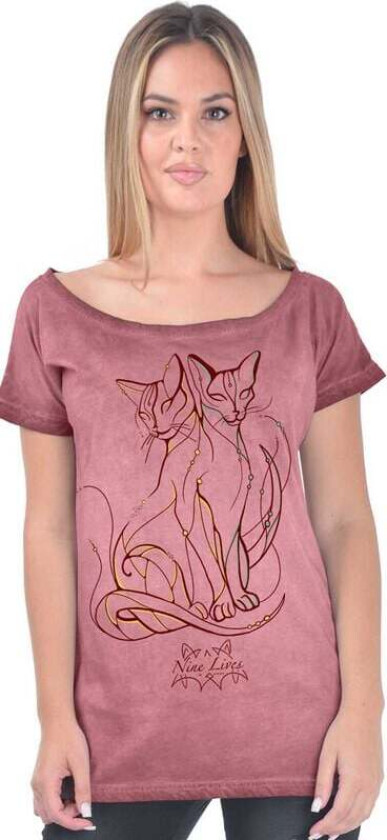 T-skjorte - Nine Lives Couple - T-skjorte for Kvinner - Marilyn - S til 4XL - Damer - lyserosa
