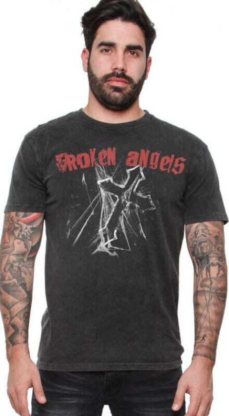 Goth T-skjorte - Broken Angels - T-skjorte for Menn - Rex - S til 4XL - Herrer - mørkegrå