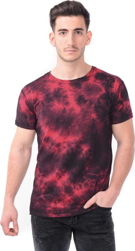 T-skjorte - Rex Tie Dye T-skjorte - S til 4XL - Herrer - rød-svart