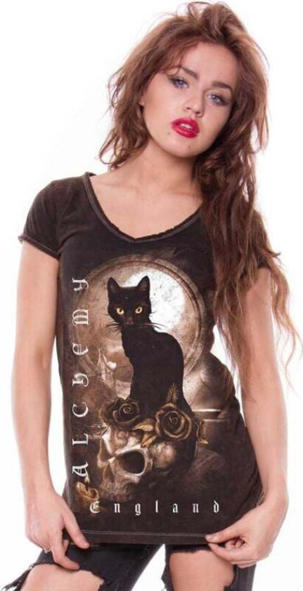 T-skjorte - Cat Ghost T-skjorte for Kvinner - S til XXL - Damer - brun