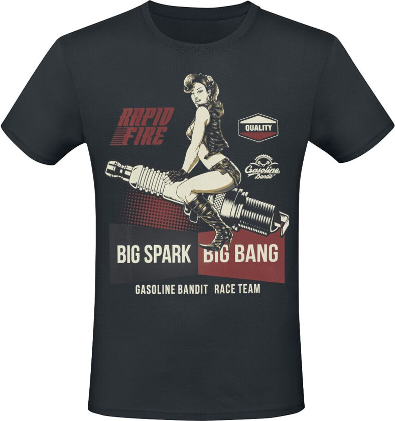 Rockabilly T-skjorte - Big Spark - S til 4XL - Herrer - svart