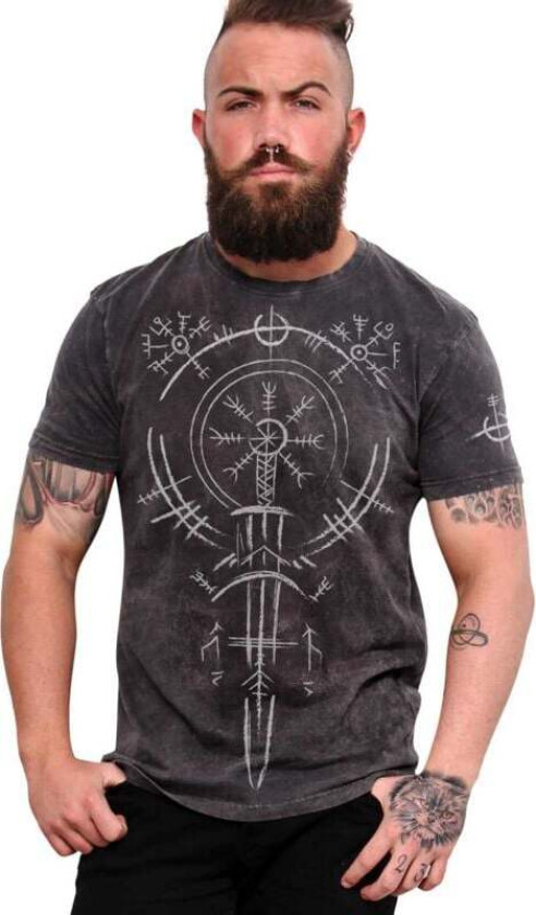 T-skjorte - Celtic Sword T-skjorte for Menn - S til 4XL - Herrer - grå