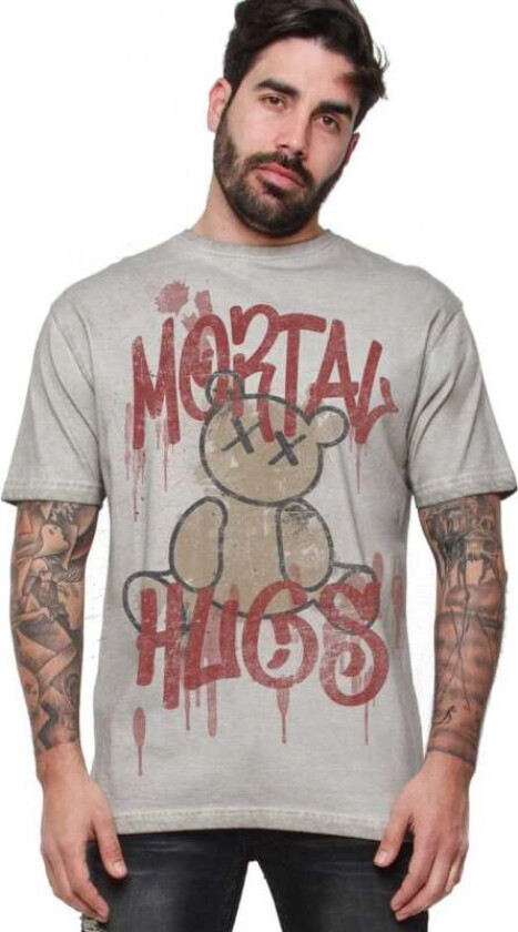 T-skjorte - Mortal Hugs T-skjorte for Menn - S til 3XL - Herrer - lysegrå