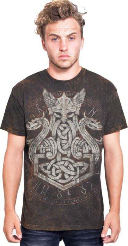 T-skjorte - Hammer Shield T-skjorte for Menn - S til L - Herrer - batikk