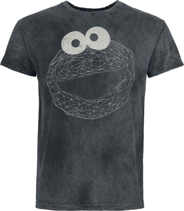 T-skjorte - Cookie Monster - Leuchtet im Dunkeln - M til 3XL - Herrer - svart