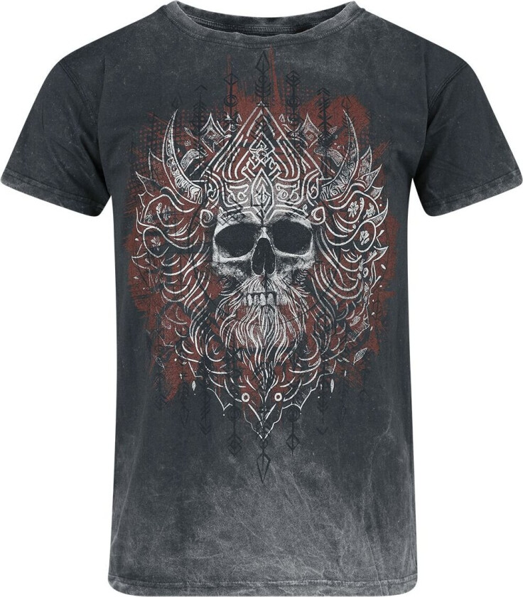 T-skjorte - Viking Skull - S til 4XL - Herrer - grå