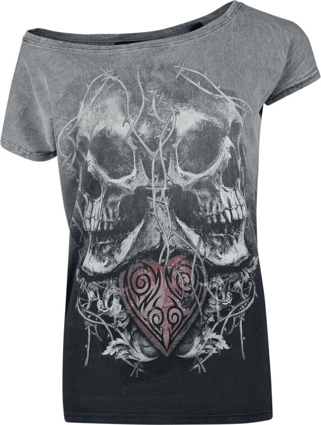 T-skjorte - Shared Heart - S til 4XL - Damer - grå