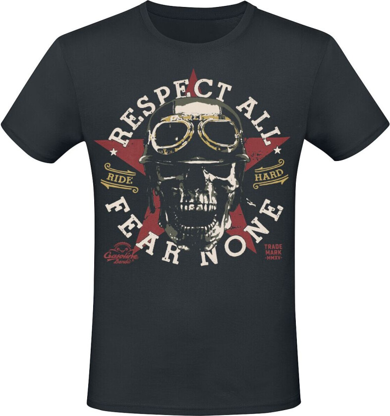 T-skjorte - Respect All Fear None - S til 4XL - Herrer - svart