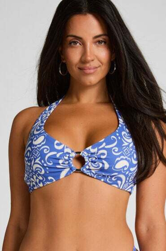 Cancun halterneck crop-topp Blå