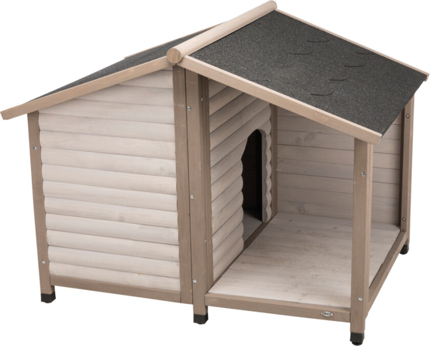 hundehus med terrasse - Lodge Grå: L: 130 × 100 × 105 cm (2 pakker*)