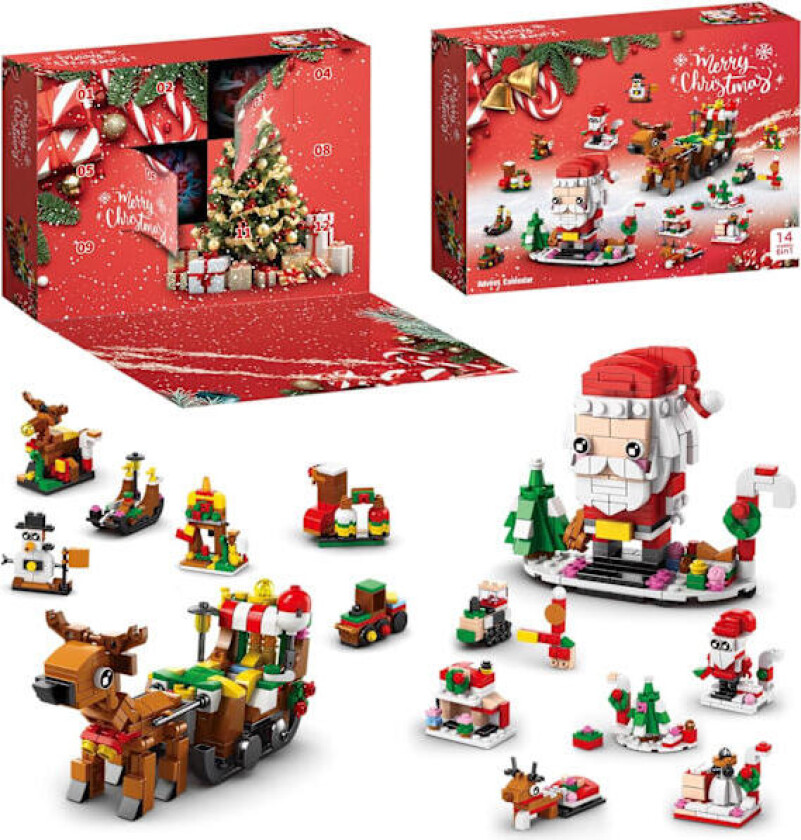 Adventskalender 2024 Julebyggesett, Juletog 12 Esker 605 Deler, 12 Dagers Nedtelling, Juleoverraskelsesgave til Gutter Jenter (2)