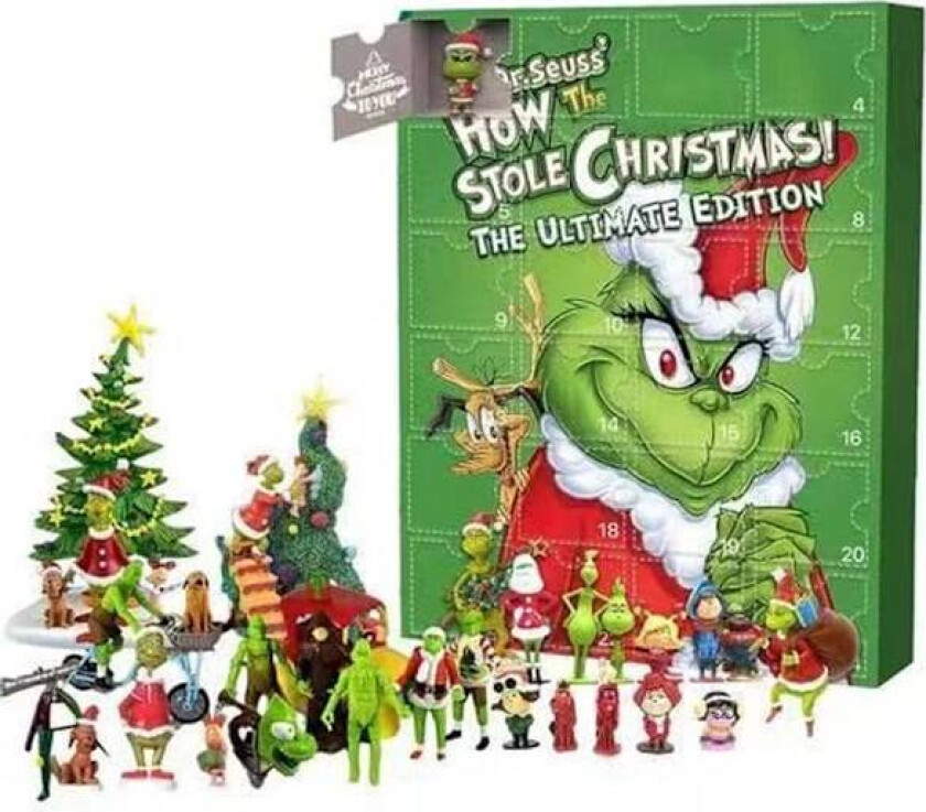Grinch Julekalender med karakterer og figurer - 24 dagers julekalender G