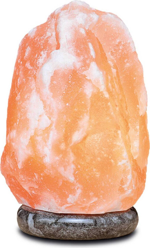Saltlampe Rock 2–3 kg, marmorsokkel, ravfarget