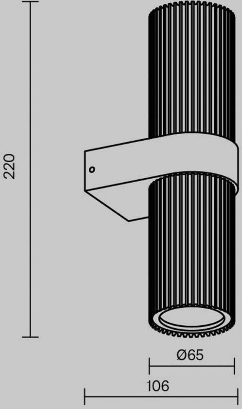 Vegglampe DYNAMICS, svart, høyde 23 cm, metall, opp/ned