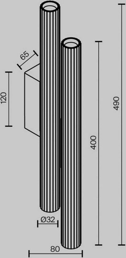 LED-vegglampe Calipso, hvit, høyde 49 cm, metall, 4 lyskilder