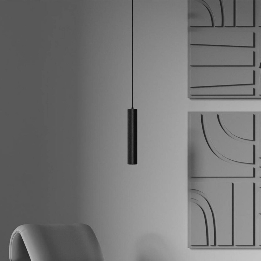 Hengelampe Calipso, svart, Ø 5,6 cm, metall, GU10