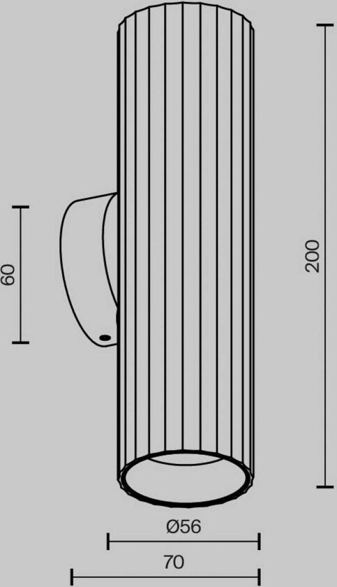 Vegglampe Calipso, svart, høyde 20 cm Metall 2xGU10 opp/ned