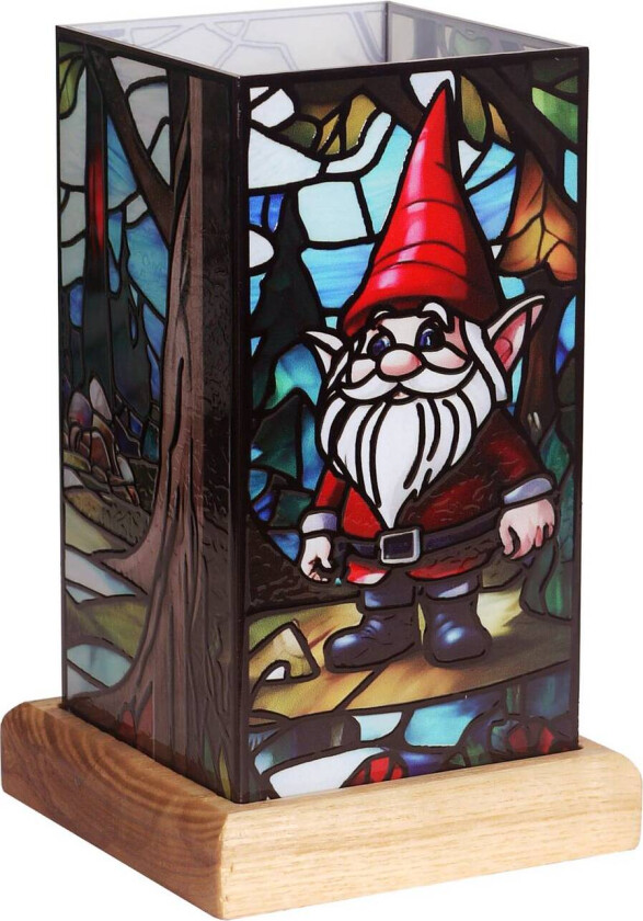 LED-bordlampe Art Light Zwerg, tresokkel, akryl, fargerik