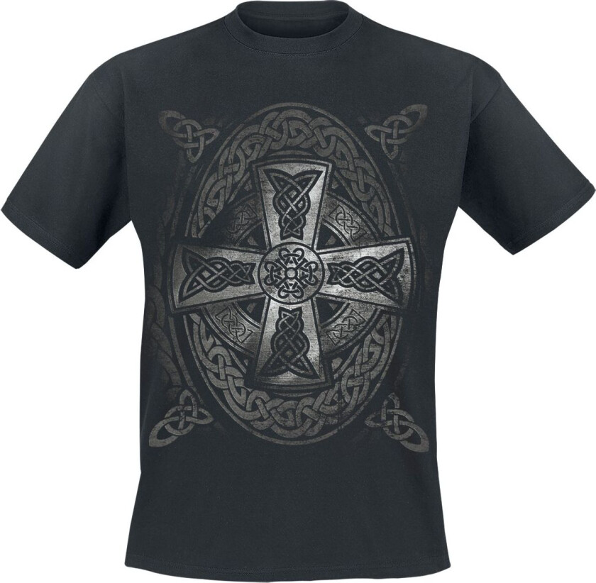 T-skjorte - Celtic Cross - S til 4XL - Herrer - svart