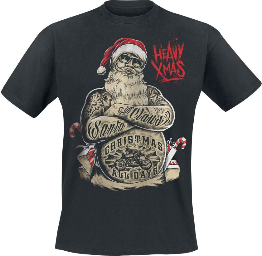 Rockabilly T-skjorte - Xmas - S til 4XL - Herrer - svart