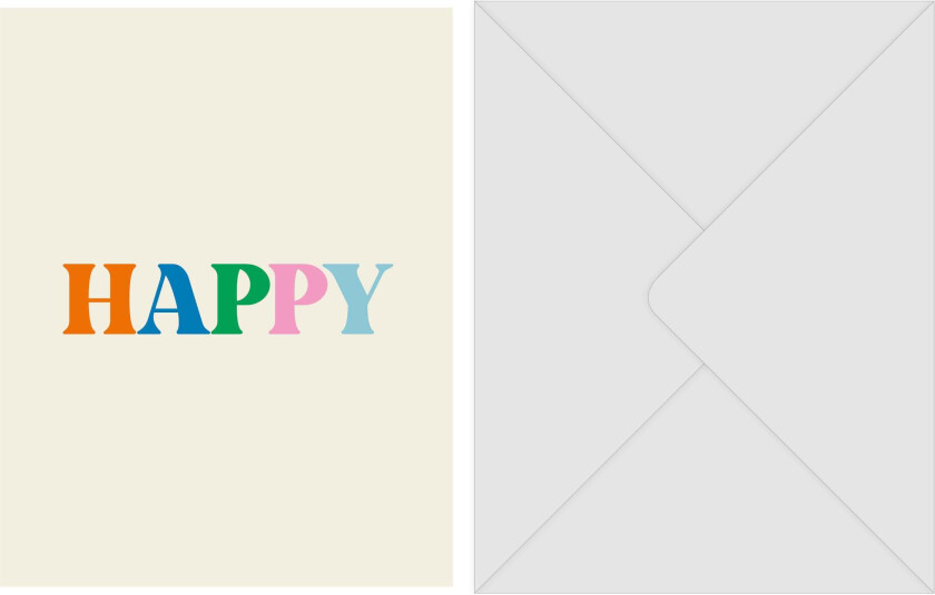 Bilde av Gratulasjonskort, "Happy" med konvolutt