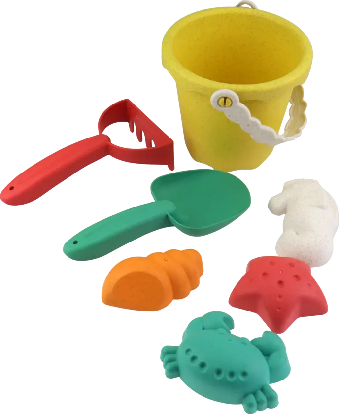 Bøtte - 7 deler - Wheat Straw - Strandleke sett