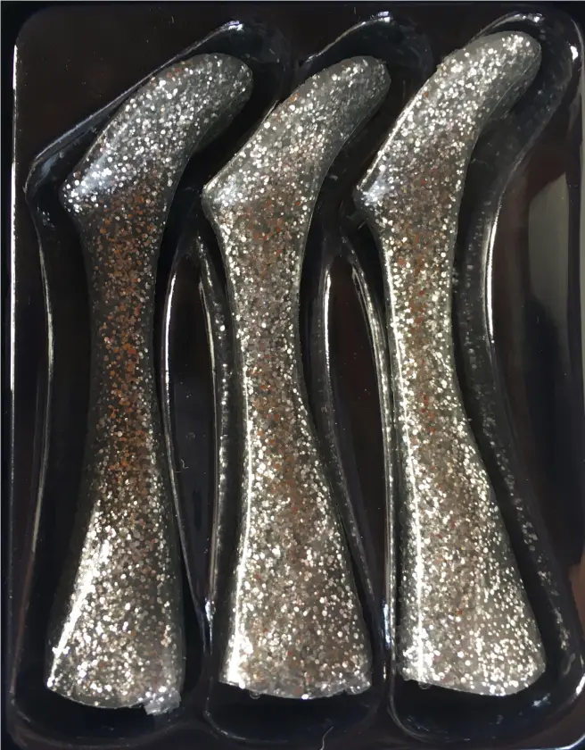Headbanger Shad 22 Rep. tails, 3 pcs - Silver glitter