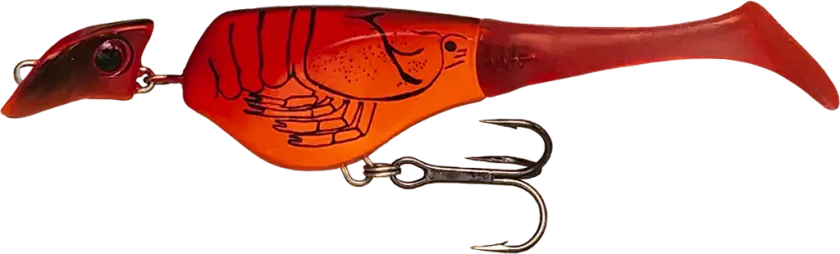 Headbanger Shad - 11 cm Sinking 13 g Red Craw