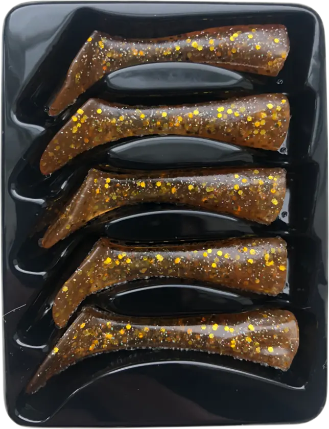 Headbanger Shad 11 Rep. tails, 5 pcs - Golden Glitter