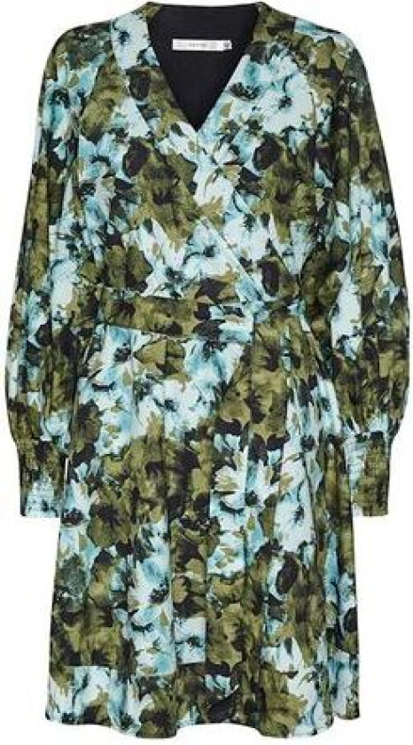 BlishaGZ Wrap Dress - Artistic Blue Flower 38