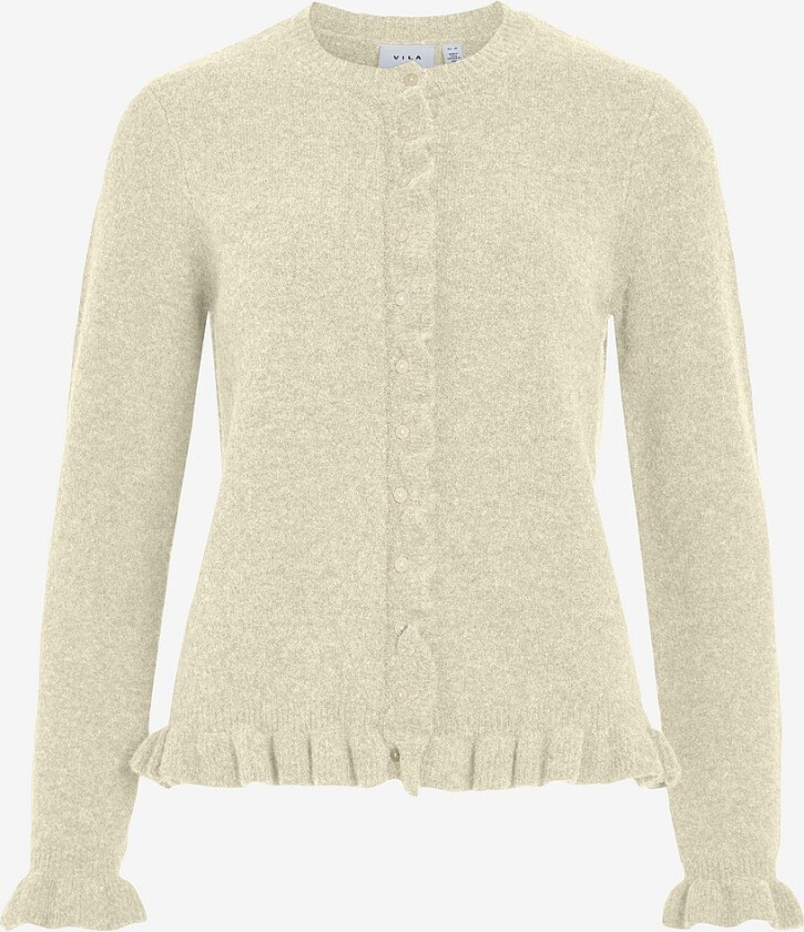 Kardigan viJacia O-neck L/S Frill Knit Cardi - Brun