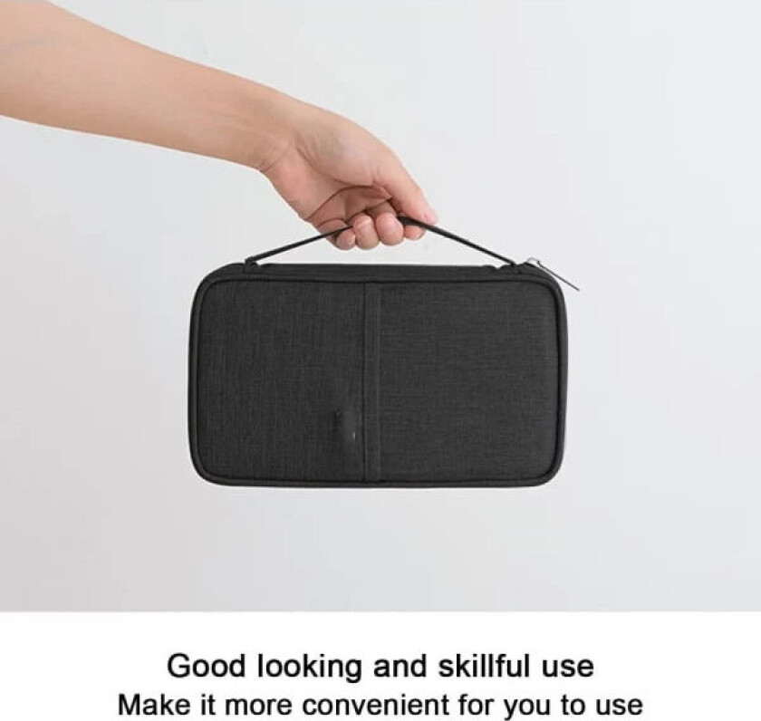 Bilde av Svart reiseveske for familien, vanntett passholder