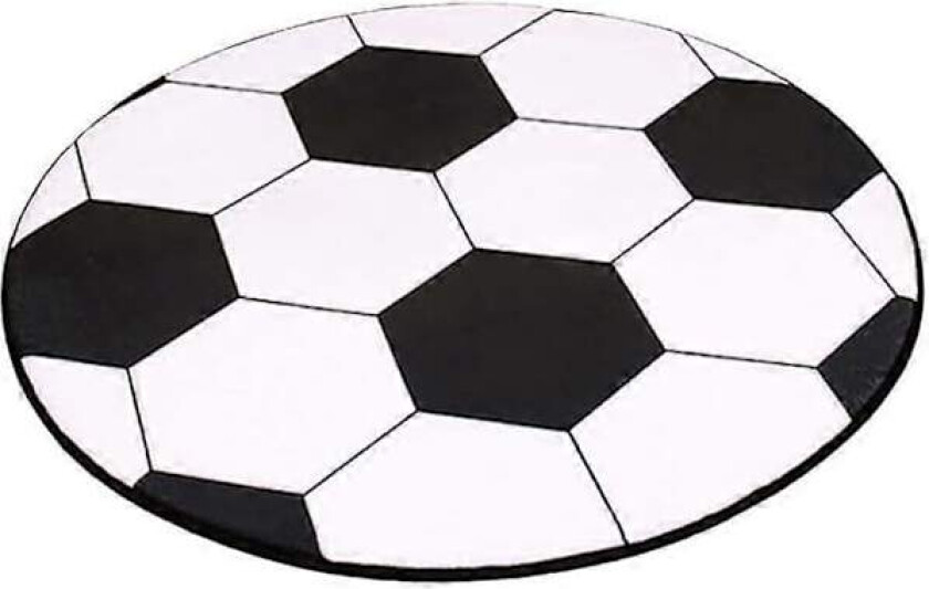 Gulvmatte 1 stk Søt Tegneserie Fotballteppe Rund Fotball Barneteppe Salongbord Stolmatte Håndlaget Teppe (80cm/31.5inch)