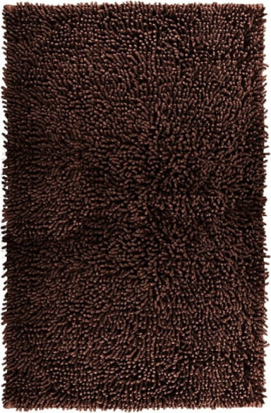 Baderomsmatte Chenille mørkebrun, fluffy baderomsmatte (50 x 80 cm) kaffe