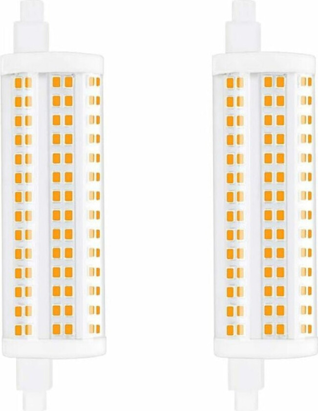 Bilde av 20W 118mm R7s Dimbar LED-pære, dagslys 4000K, 2200lm, 2 stk - Tilsvarende 200W halogen, energiklasse A+